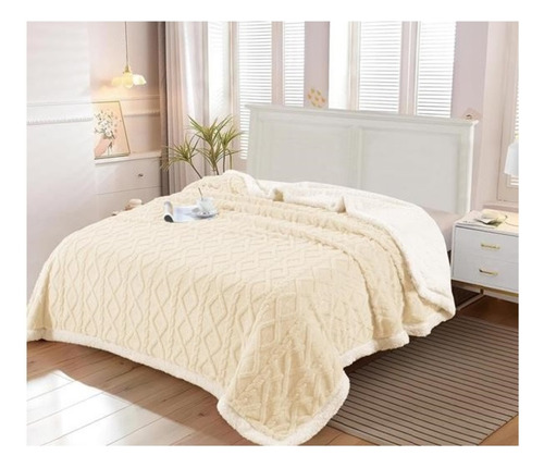 Frazada Sherpa Polar 2 Plazas 200x230cm Termica Con Chiporro