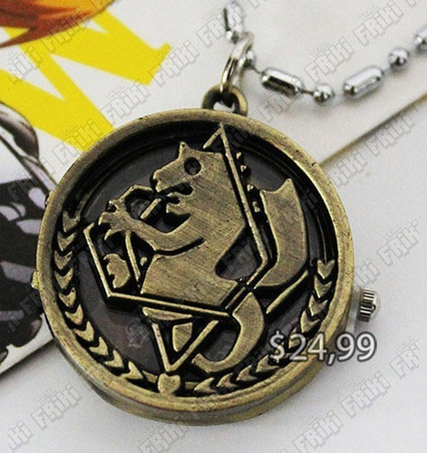 Imagen 1 de 5 de Reloj De Collar Anime Full Metal Alchemist (tienda Friki)