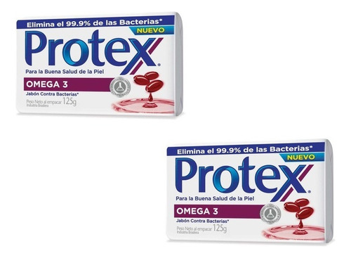 Pack X2u Jabón En Barra Protex Omega 3 125 g