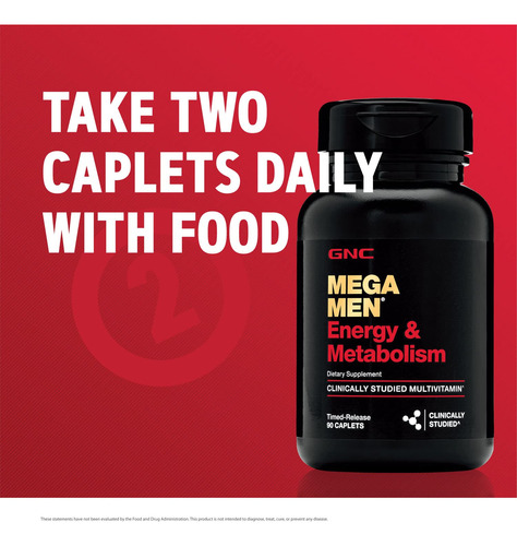 Multivitamínico Gnc Mega Men Energy & Metabolism 180 Comprim