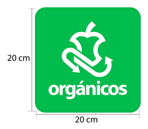 Set De 12 Etiquetas Autoadheribles Para Organicos 20x20 Cm