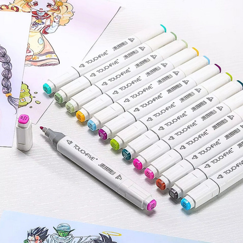 Marcadores 72 Colores Plumones Punta Pincel Doble Punta Fine
