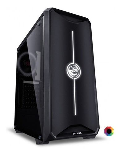 Gabinete Gamer Mid Tower Pcyes Nova C/ Fan Lateral Acrílica 