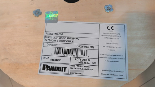 Imagen 3 de 3 de Cable Utp Cat 6 Panduit Lszh Tx6000 Blanco X Mt