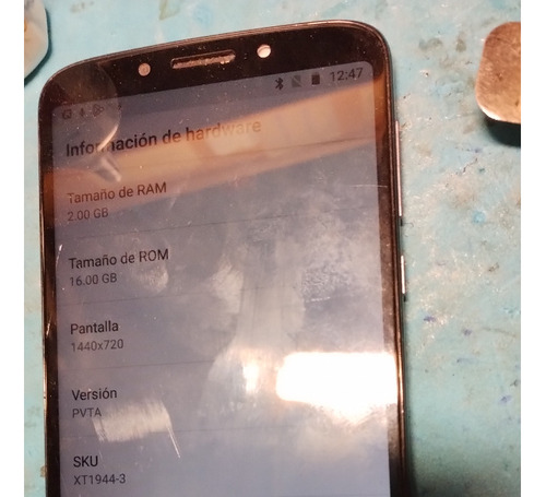 Moto E5 Xt1944 Astillado Al Pie C/ Marco Impec. Solo P/test