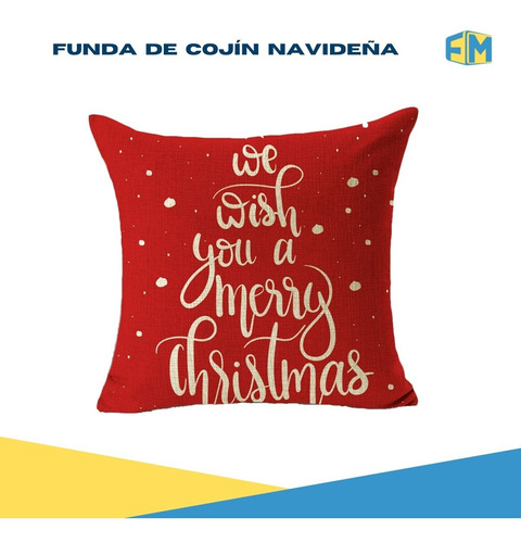 Funda Navideña, Funda De Cojín Navidad, Funda Roja, Blanca