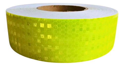 Cinta Huincha Retrorreflectiva Reflectante Verde Fluor 45mts
