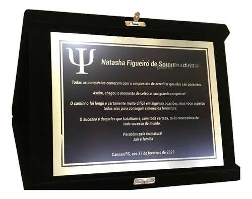 Placa De Homenagem Dourada