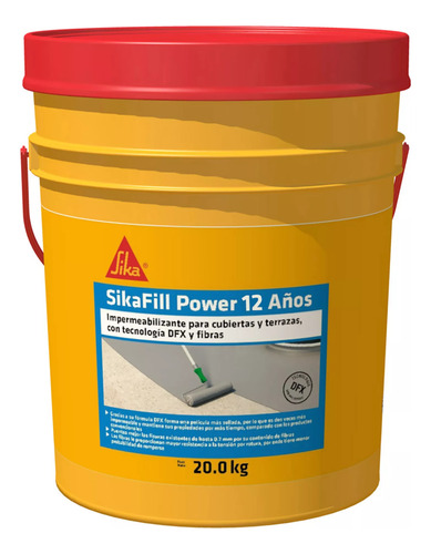Sikafill-12 Power Impermeabilizante Acrilico Cubierta Rojo 2