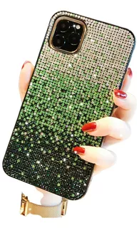 Funda Diamantes Fantasía Acabado Espejo Para iPhone + Mica