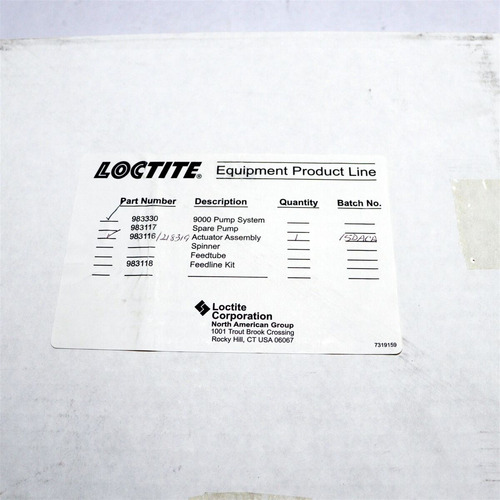 Loctite 9000 Pump System 983116 983330 Cwc