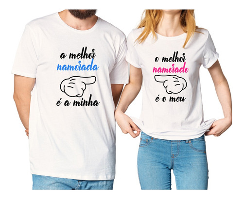 Kit Casal Dia Dos Namorados Camiseta E Baby Look