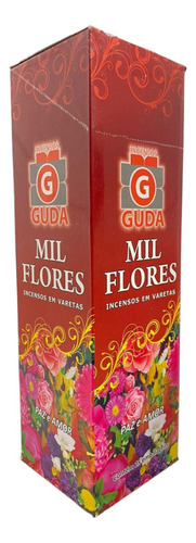Incenso Mil Flores Guda Indiano Caixa Com 7 Varetas
