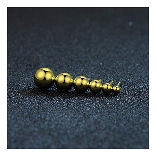 Aretes Chapados En Oro De 18 Quilates Con Bola De Plata