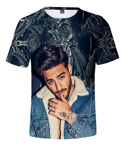 Maluma 3d Imprime Playera Neutral De Manga Corta