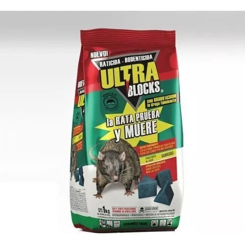 Veneno Cebo Ratas Ultra Blocks Bloque X 1 Kg