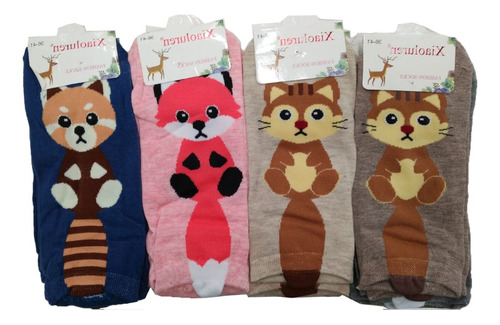 Soquetes Pack Animalitos Colita Docena Medias