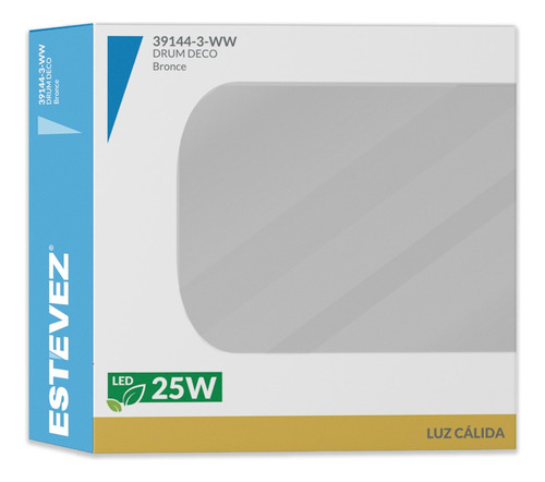 Lámpara Cuadrada 25w, 2700k, Bronce, Estévez Pack 3 Pza