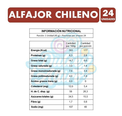 Imagen 3 de 4 de Alfajor Chileno Nutrabien X24