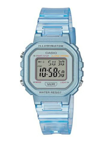 Reloj Casio De Dama Modelo La-20 Transparente Azul