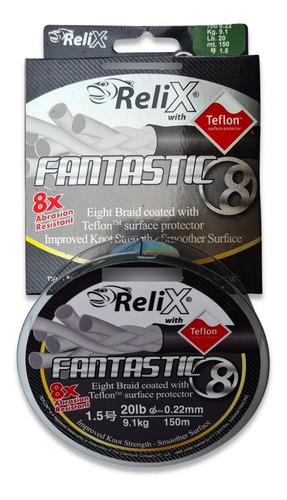 Multifilamento Relix Fantastic 8 Hebras- 0.22mm 20lbs - 150m