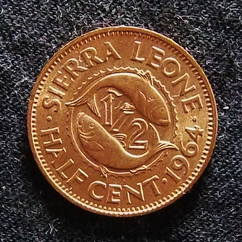 Sierra Leona 1/2 Cent 1964 Sin Circular Km 16 Escasa