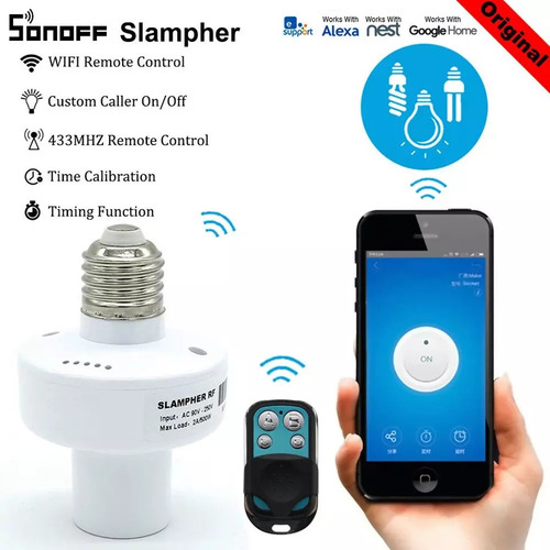 Imagen 2 de 10 de Sonoff Socket Slampher Inteligente E27 Wifi Y Rf