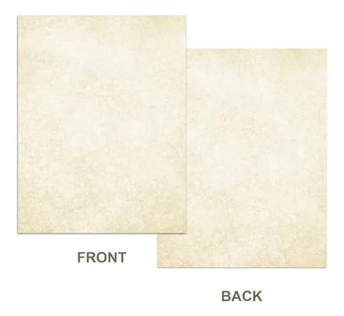 Papel Pergamino Para Certificados - 50 Hojas, 100gsm, 8.5 X