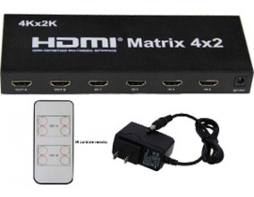 Matrix Hdmi 4x2 Hd Splitter/switch 2k 4k 3d Extrator Audiop2