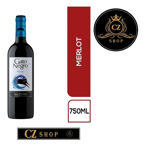 Vino Gato Negro Merlot X 750 Ml - mL a $69