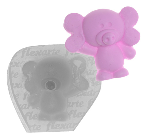 Molde Silicone 874 Elefante Cyclotis 3,3 - Animal - Flexarte Cor Branco