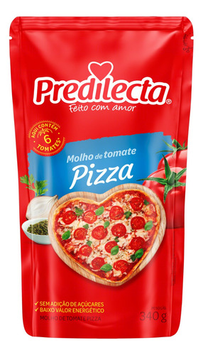 Molho de Tomate Pizza Predilecta sem glúten em sachê 340 g