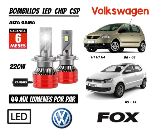 Bombillo Led Chip Csp 44 Mil Lumenes 220w Volkswagen Fox