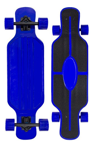 Patineta Longboard De Plástico Juvenil Con Lija 78 Cm Skate Color Azul