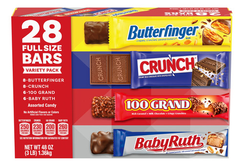 Butterfinger, Crunch, Baby Ruth Y 100 Barras De Caramelo De