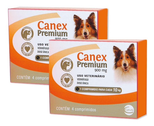 2 Vermífugo Canex Premium Giardia Cães 10kg - 4 Comprimidos