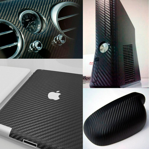 Adesivo Fibra Carbono Envelopamento Automotivo Friso 2 Metro Cor Preto