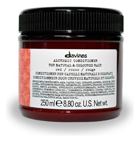 Alchemic Conditioner Red Para Cabello Rojo 250 Ml Davines