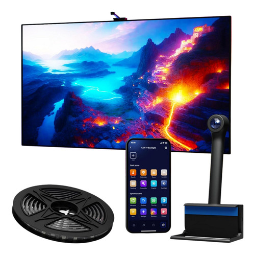Led Backlight Con Cámara 12.5ft Para Tv 55-65 Alexa/google