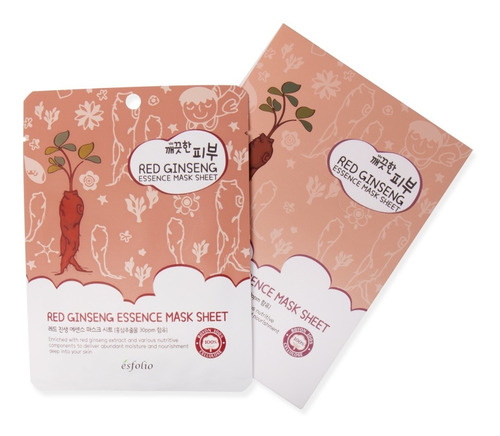 Mascarilla Coreana Aclarante De Ginseng Rojo K-beauty 10 Pz