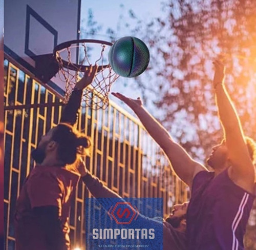 Imagen 2 de 10 de Balón Basketball Holográfico Reflectante Cámara Deportes
