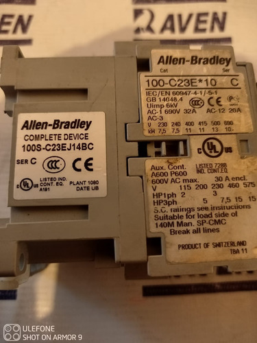 Allenbradley 100s-c23ej14bc Safety Contactor Securite (Usado)