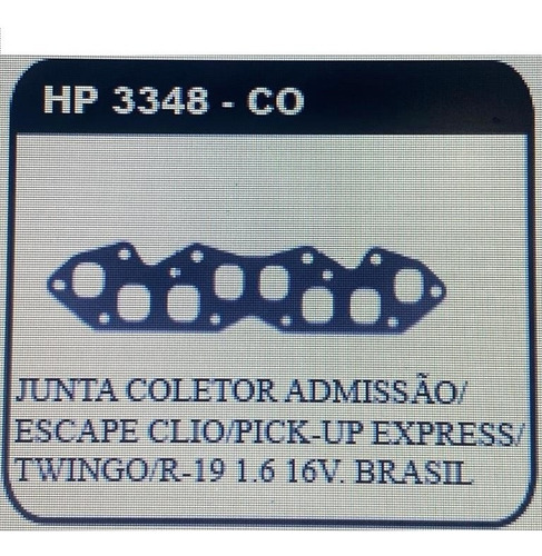 Junta Coletor Escap Admissão Renault Clio Express Twingo R19
