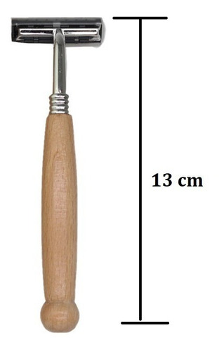Imagen 2 de 5 de Rastrillo Bambu Acero Inoxidable Ecologica Con Repuestos