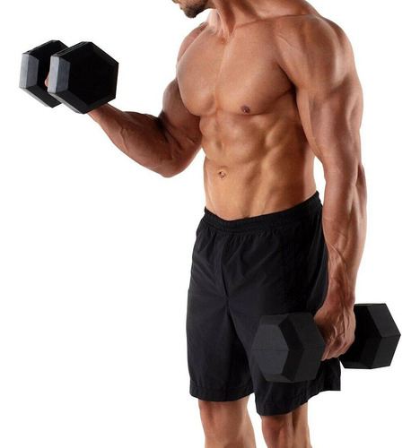Hex Dumbbells Rubber Coated Cast Iron Hex Black Dumbbell Fre