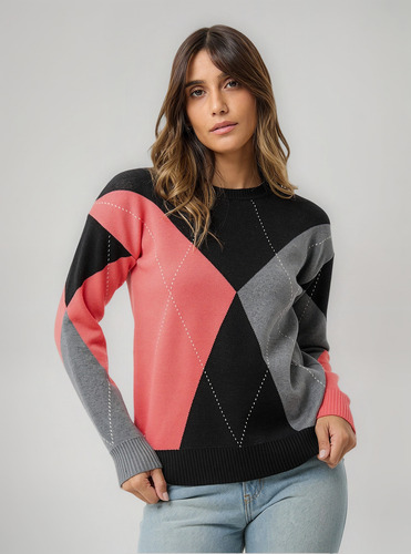 Sweater Rombos De Bremer Tejido Grueso