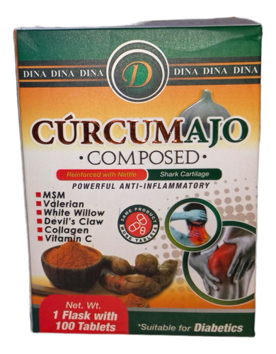 Curcumajo 4pz 100 Tabs Antinflamatorio Ortiga Vitamina C Ajo Sabor Insaboro