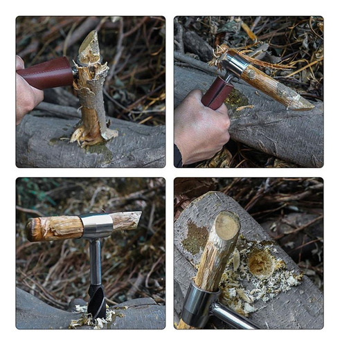 Y1m Barrena De Mano De Acero Taladro De Madera Manual Marrón