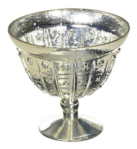 Baleri Jarrón (cristal De Mercurio Compotas Bowl En Plata Go