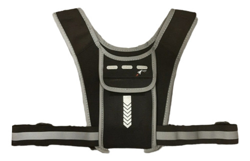 Mochila Chaleco Correr Running Hidrante Reflectiva Negro